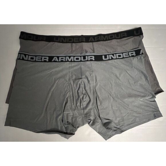 Under Armour 2 Pairs Big & Tall Men's Sz 5XL Gray Boxer Briefs - Picture 1 of 7